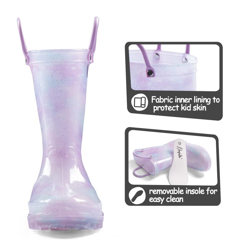 K KomForme Toddler Light Up Rain Boots for Girls Boys Waterproof Rain Boots with Handles Outdoors - Image 5